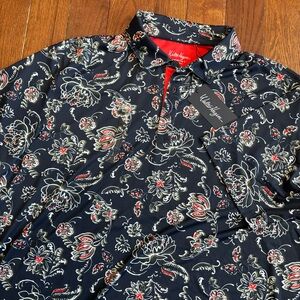 Walter Hagen Performance 11 short sleeve polo, Scroll Flourishes Navy, Size XL